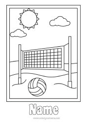 Colouring to customise Sport Balloons Beach Volleyball Team Sports