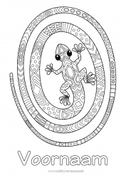 Gratis kleurplaat Dier Complex Kleurplaten Zentangle Reptielen Andere dieren van de wereld