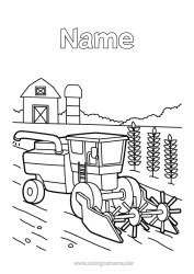 Free colouring Vehicles Harvester Farm vehicles Farm Farmer Farm jobs
