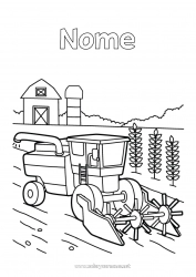 Desenho para personalizar Veículos Ceifeira Veículos da fazenda Fazenda Agricultor Profissões na fazenda