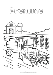 Pagină de colorat gratuită Vehicule Recoltoare Vehiculele fermei Ferma Fermer. Meserii agricole