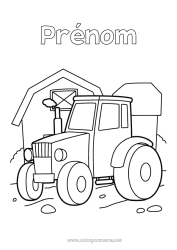 Coloriage gratuit Tracteur Véhicules de la ferme Ferme Fermier Métiers de la ferme