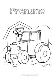 Pagină de colorat gratuită Tractor Vehiculele fermei Ferma Fermer. Meserii agricole