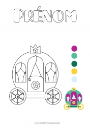 Coloriage gratuit Activités enfants Conte de fées Calèches et carrosses Véhicules historiques ou vintages