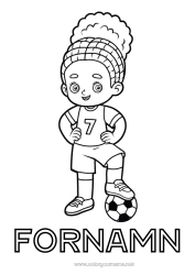 Färgläggningssida att anpassa Fotboll Fotboll Sport Flicka Lagsporter Kvinnlig fotboll Fotbollsspelare