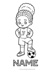 Coloring to customize Football Soccer ball Sport Girl Team sports Women's football Soccer player