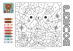 Coloriage gratuit Ours Hiver Chiffre Coloriages magiques Activités enfants Animal Ourson Animaux de la forêt