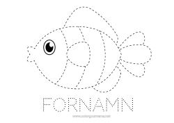 Gratis färgläggning Barnaktiviteter Djur Fisk Aprilskämt Rita och färglägg Marina djur eller vattenlevande djur
