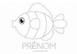 Coloriage gratuit Activités enfants Animal Poisson Poisson d'avril Trace et colorie Animaux marins ou aquatique