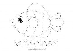 Gratis kleurplaat Activiteiten voor Kinderen Dier Vis 1 april Trace et colorie Zeedieren