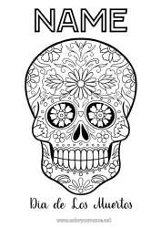 Free drawing Skull Día de los Muertos