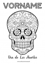 Kostenlose Zeichnung Schädel Día de los Muertos