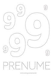 Pagină de colorat gratuită Număr Activități pentru copii Urmează și colorează