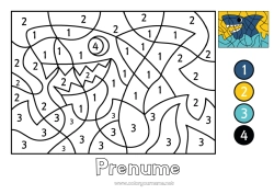 Pagină de colorat personalizată Număr Desene magice de colorat Activități pentru copii Animal Desene de colorat ușoare Rechin Animale marine sau acvatice