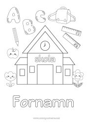 Gratis teckning Alfabet Skola Blyertspenna Skolväska Skolmaterial