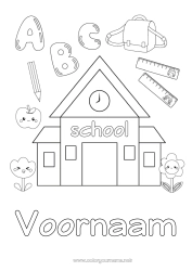 Gratis tekening Alfabet School Potlood Schooltas Schoolbenodigdheden