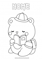 Colorazione gratuita Orso Animale Orsetto Libro Animali della foresta Lettura Cartella Studente