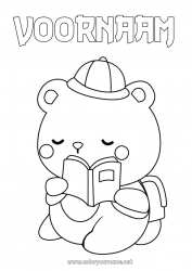 Gratis tekening Beer Dier Knuffelbeer Boek Bosdieren Lezen Schooltas Leerling