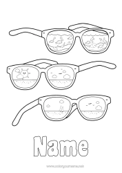 Free colouring Summer Glasses
