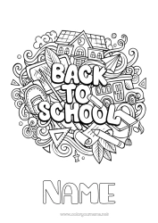 Coloring to customize Doodle Education Professions Back to School 