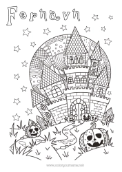 Gratis tegning Gresskar Slott Halloween