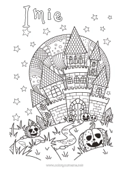 Rysunek za darmo Dynia Zamek Halloween