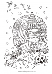 Free coloring Pumpkin Castle Halloween