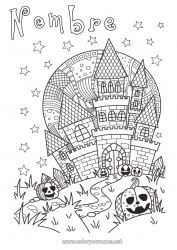 Dibujo libre Calabaza Castillo Halloween