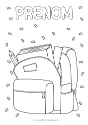 Coloriage gratuit École Cartable Rentrée scolaire