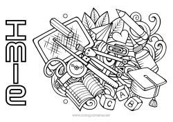 Rysunek za darmo Szkoła Doodle Powrót do szkoły Artykuły szkolne Kompas