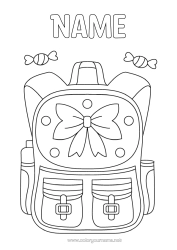Free colouring School School bag Back to school