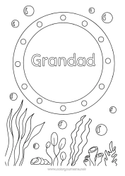Free colouring Sea Vehicles Boat Decorated name Sailor Marine vehicles Fisherman Marine occupations