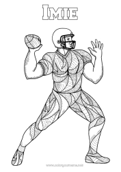Rysunek za darmo Sport Mandala Super Bowl Rugby Zentangle Sporty drużynowe