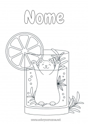 Disegno gratuito Gatto Kawaii Frutta Bevanda Soda CanI e gatti Cocktail Arancia