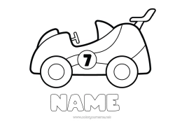 Free colouring Vehicles Car Racing car Easy colouring pages Cars, vans and motorhomes Race cars and circuits