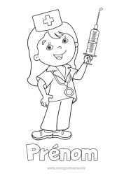 Coloriage gratuit Docteur médecin Métiers de la santé