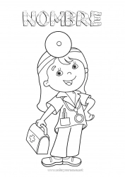 Colorear para personalizar Médico Profesiones de la salud