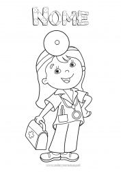 Desenho para personalizar Médico Profissões de Saúde