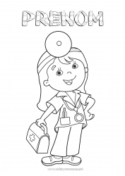 Coloriage gratuit Docteur médecin Métiers de la santé