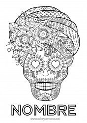 Dibujo libre Flores Calavera Día de los Muertos