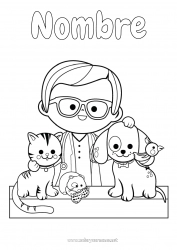 Colorear para personalizar Cat Perro Animales Perros y gatos Profesiones de la salud Veterinario