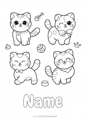 Free drawing Cute Cat Kawaii Animal Dog and cat