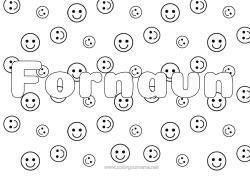 Gratis fargelegging Dekorert navn Smilley Dekorativ bakgrunn