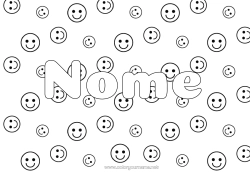 Desenho grátis Nome decorado Smiley Fundo decorativo