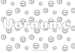 Kostenlose Malvorlage Dekorierter Name Smiley Dekorativer Hintergrund