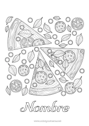 Colorear gratis Alimento Dibujos complejos para colorear Zentangle Pizza