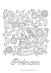 Coloriage à personnaliser Nourriture Coloriages complexes Zentangle Pizza