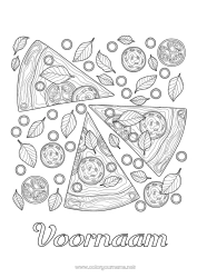 Gratis tekening Voedsel Complex Kleurplaten Zentangle Pizza