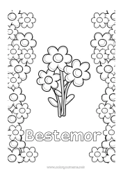 Fargeleggingssiden for barn Blomster Barnevakt Gratulerer!
