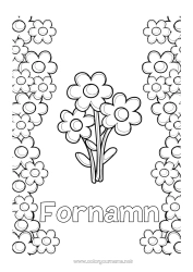 Gratis färgläggning Blommor Barnvakt Grattis